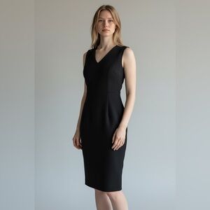 Banana Republic Womens Little Black Dress Size 2 Sheath Shift V-Neck